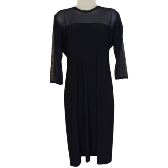 KamaliKulture Dress NORMA KAMALI Sheer Black Minimalist Long Sleeves Large Party - Picture 4 of 8